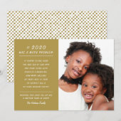 Grappig Wiskunde Probleem Gold 2020 Nieuwjaarsfoto Feestdagenkaart (Voorkant / Achterkant)