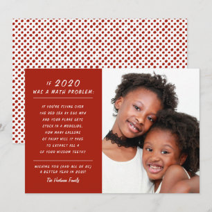 Grappig Wiskunde Probleem Rood 2020 Nieuwjaarsfoto Feestdagenkaart