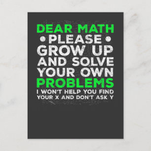 Grappig Wiskunde Problemen op school wiskundestrij Briefkaart