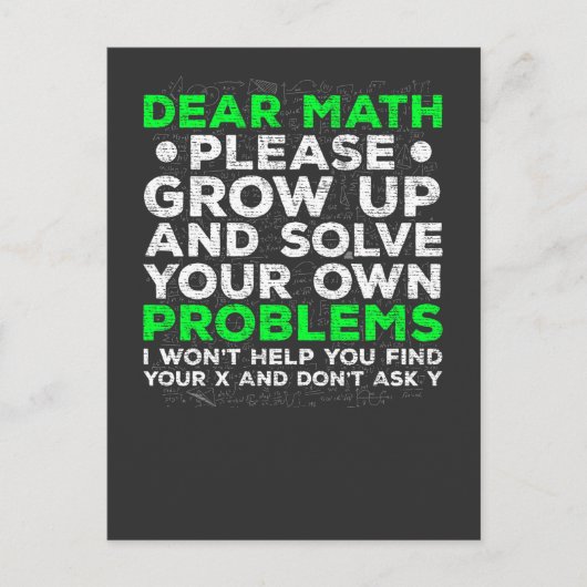 Grappig Wiskunde Problemen op school wiskundestrij Briefkaart (Voorkant)