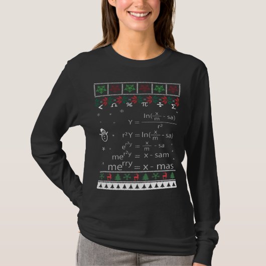 Grappig Wiskunde van de Ugly kerstcadeautjes in de T-shirt (Voorkant)