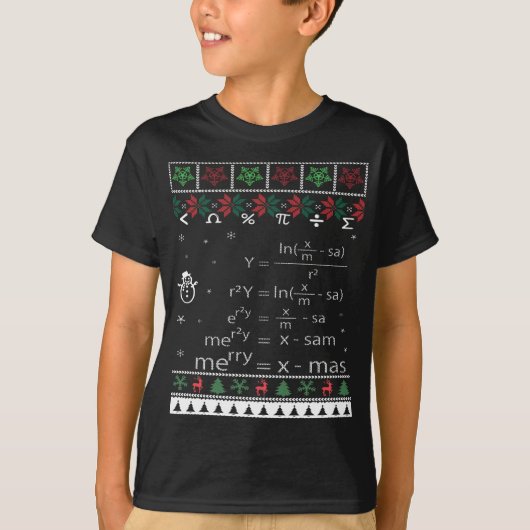 Grappig Wiskunde van de Ugly kerstcadeautjes in de T-shirt (Voorkant)