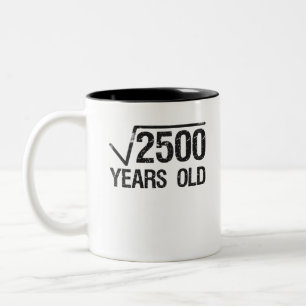 Grappig wiskundig probleem Vierkantswortel van 250 Tweekleurige Koffiemok
