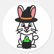 Grappig wit konijn is een heks