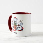 Grappig wit olifant geschenkenruil grap mok (Voorkant links)
