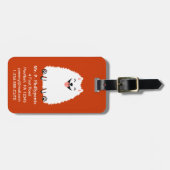 Grappig wit pommeraans met  tekst bagagelabel (Voorkant horizontaal)