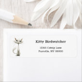 Grappig Witte Cartoon Cat Retour Adres Etiket (Insitu)