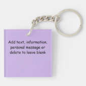 Grappig Witte Kat Boek Lezen Humor Paars Sleutelhanger (Achterkant)