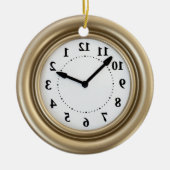 Grappig witte konijnenklok keramisch ornament (Voorkant)