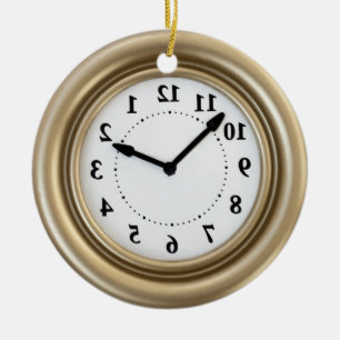 Grappig witte konijnenklok keramisch ornament