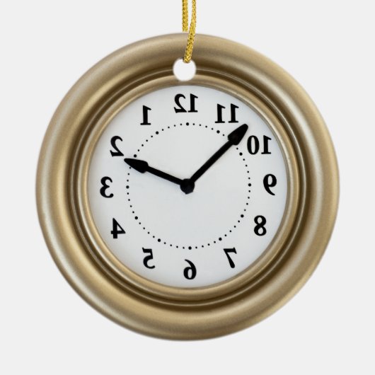 Grappig witte konijnenklok keramisch ornament (Voorkant)