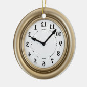 Grappig witte konijnenklok keramisch ornament (Links)