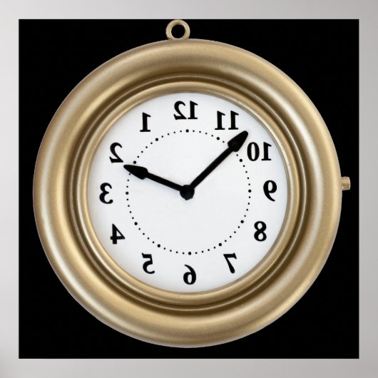 Grappig witte konijnenklok poster (Voorkant)