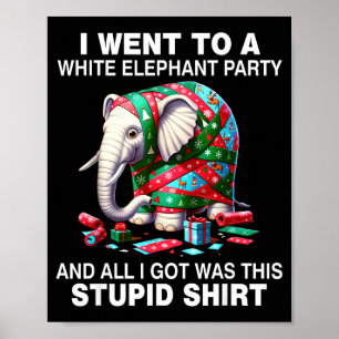 Grappig Witte Olifant Cadeau Verpakte Olifant Dom Poster