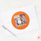 Grappig witte olifant in de zaal ronde sticker (Envelop)