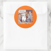 Grappig witte olifant in de zaal ronde sticker (Tas)