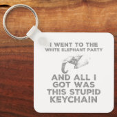 Grappig Witte Olifant Kerstfeest Ontwerp Sleutelhanger (Voorkant)