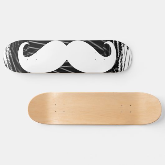 Grappig witte snor skateboard (Horizontaal)