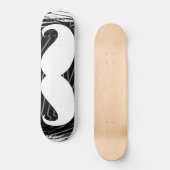 Grappig witte snor skateboard (Voorkant)