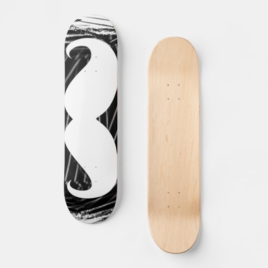 Grappig witte snor skateboard (Voorkant)