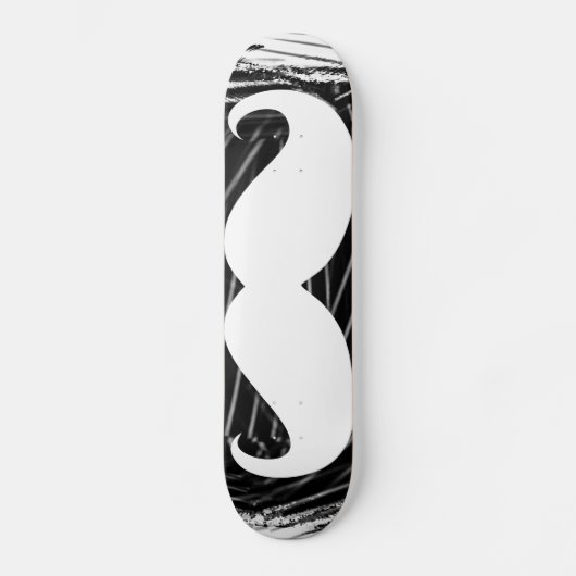 Grappig witte snor skateboard (Voorkant)