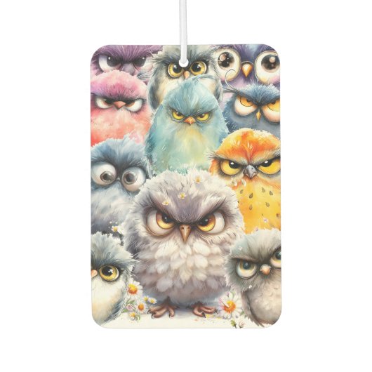 Grappig Witty Sassy Collectie van Grumpy Birds Luchtverfrisser (Voorkant)