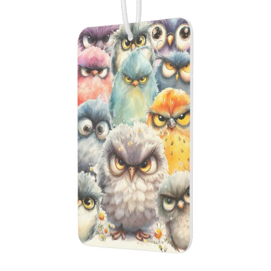 Grappig Witty Sassy Collectie van Grumpy Birds Luchtverfrisser (Links)
