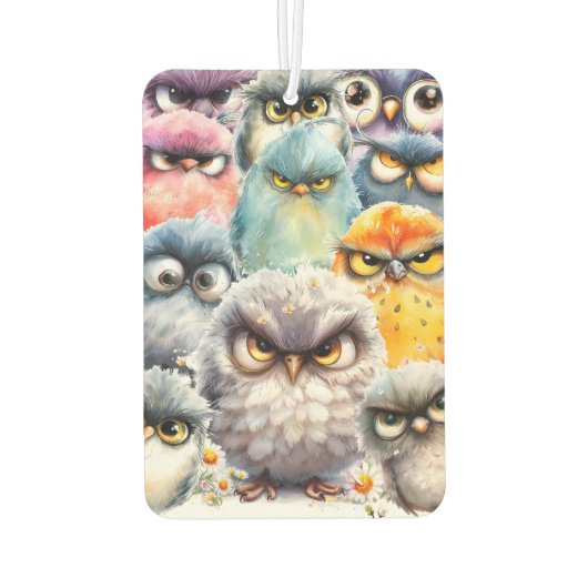 Grappig Witty Sassy Collectie van Grumpy Birds Luchtverfrisser (Achterkant)