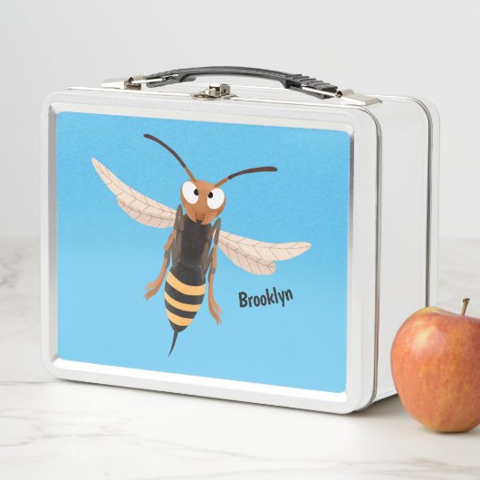 Grappig woedende wesp cartoon illustratie (In situ)