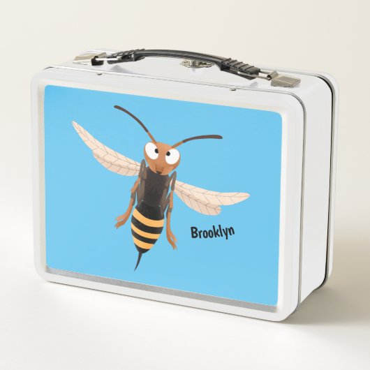 Grappig woedende wesp cartoon illustratie (Achterkant)