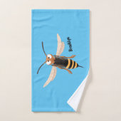 Grappig woedende wesp cartoon illustratie bad handdoek (Handdoek)