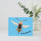 Grappig woedende wesp cartoon illustratie briefkaart (Staand voorkant)