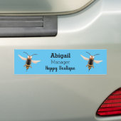 Grappig woedende wesp cartoon illustratie bumpersticker (Op auto)