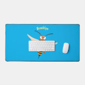 Grappig woedende wesp cartoon illustratie bureaumat (Keyboard & Muis)