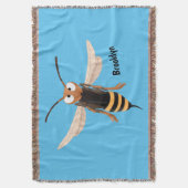 Grappig woedende wesp cartoon illustratie deken (Voorkant Verticaal)