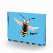 Grappig woedende wesp cartoon illustratie fotoblokken (Rechts)