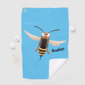 Grappig woedende wesp cartoon illustratie golfhanddoek (Insitu)