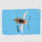 Grappig woedende wesp cartoon illustratie golfhanddoek (Horizontaal)
