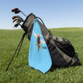 Grappig woedende wesp cartoon illustratie golfhanddoek (Groen)