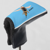 Grappig woedende wesp cartoon illustratie golfheadcover (3/4 voorkant)