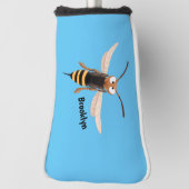 Grappig woedende wesp cartoon illustratie golfheadcover (Draai 90)