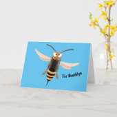 Grappig woedende wesp cartoon illustratie kaart (Gele Bloem)