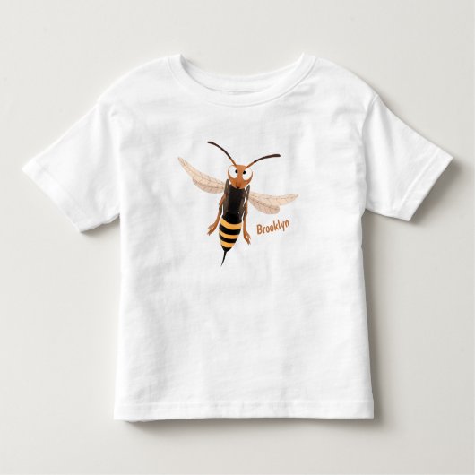 Grappig woedende wesp cartoon illustratie kinder shirts (Voorkant)