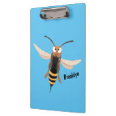 Grappig woedende wesp cartoon illustratie klembord (Links)