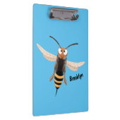 Grappig woedende wesp cartoon illustratie klembord (Rechts)