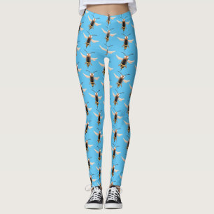 Grappig woedende wesp cartoon illustratie leggings