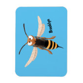 Grappig woedende wesp cartoon illustratie magneet (Verticaal)