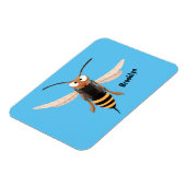 Grappig woedende wesp cartoon illustratie magneet (Linkerzijde)