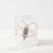 Grappig woedende wesp cartoon illustratie matglas koffiemok (Center)