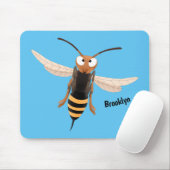 Grappig woedende wesp cartoon illustratie muismat (Met muis)